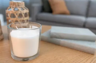 a glass of milk sitting on a table at Amazing 5Bdrms At Storey Lake in Kissimmee