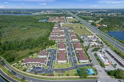 an aerial view of a resort next to a highway at Luxury Design with close proximity to DISNEY in Kissimmee