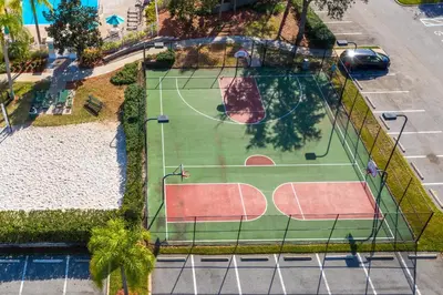 an overhead view of a tennis court on a street at Four Bed Pool/Spa Home-Windsor Palms Resort in Kissimmee