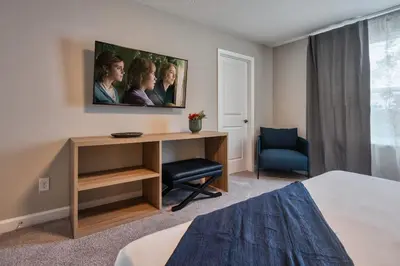 a hotel room with a desk and a chair at Formosa Valley Resort 59 - Hosted by Top Villas in Orlando