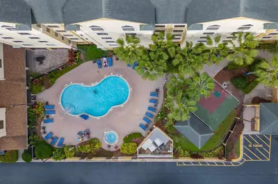 an aerial view of a resort with a swimming pool at Cozy Orlando Getaway with Pool Access in Orlando