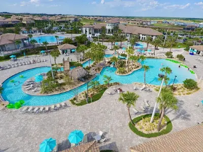 an aerial view of a pool at a resort at Luxury 6 Bedroom 5 bath poolHome 214 in Orlando