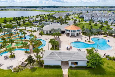 an aerial view of the water park at the resort at 2604 - Luxury 4-BR Villa with Private Pool Retreat in Kissimmee