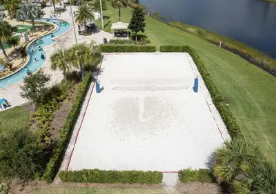 an overhead view of a swimming pool at a resort at Stunning Townhome with Private Pool - Storey Lake - 5021 WW in Kissimmee
