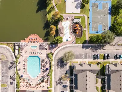 an aerial view of a resort with a swimming pool at 4562 YR Amazing in Kissimmee