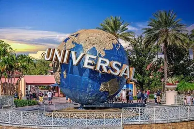 a large globe in the middle of a city at Your home away from home! Entire cottage- Disney in Kissimmee