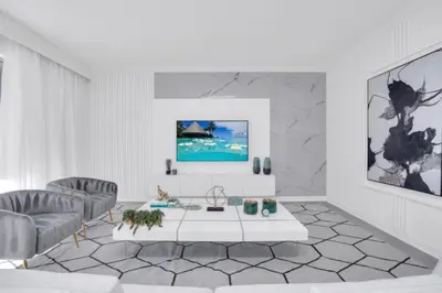 a living room with a couch and a table at Private Oasis: 6 Bedroom Villa Retreat 6327 in Kissimmee