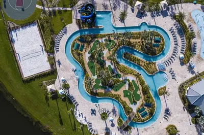 an aerial view of a pool at a resort at Luxury 2bd 2 bath Condo Home 250 in Kissimmee
