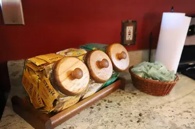 a counter top with a table with a bunch of food at Enchanted Villa with Lake View 6-Bedroom in Resort 9 miles to Disney World 15 miles to the Wizarding World of Harry Potter in Kissimmee