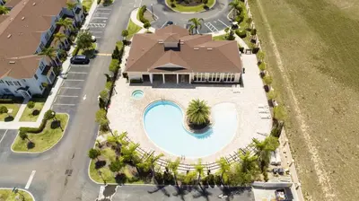 an overhead view of a house with a swimming pool at Villa Coelho - West Lucaya Resort in Kissimmee