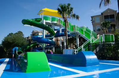 a water slide at a water park at Windsor Hills Getaway: 3BR, Pool, Near Disney in Orlando