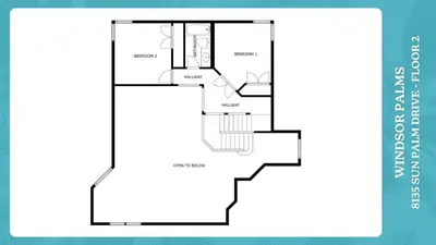 a drawing of a floor plan of a house at Windsor Palms Resort Vacation Home 5BR in Kissimmee