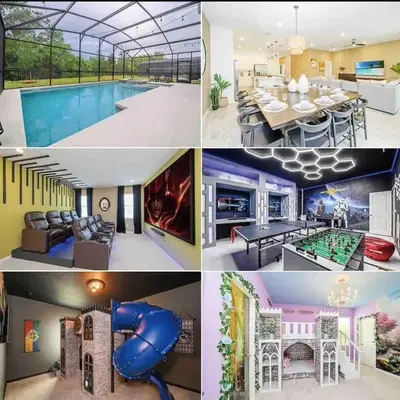 Brand New 12BR Disney Mansion Pool Spa Game Room