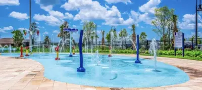 a water park with fountains in a park at Dazzling 5BR Villa in Storey Lake with Pool & Spa 1528 in Kissimmee