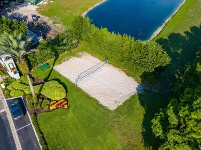 an aerial view of a park next to a lake at CCL8536 in Kissimmee