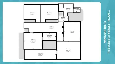 a black and white floor plan of aominiumominium at TT7752 Windsor Hills Resort 6br in Orlando