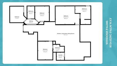 a black and white floor plan of a house at KP8034 Windsor Palms Resort 4 Bedroom Private Pool in Kissimmee