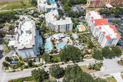 an aerial view of a resort with a pool at Two Bedroom Condo near Disney condo in Kissimmee