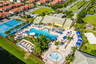 an aerial view of the pool at the resort at Flash 20 Off Spetacular TownHome With Private Pool close to Disney 8919PP in Kissimmee
