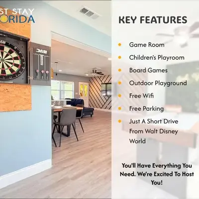 Spacious Orlando Stay Free Wifi Game Room
