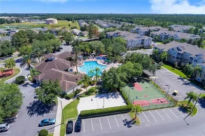 an aerial view of a resort with a pool at Beautiful Three bed condo, Minutes from Disney condo in Kissimmee