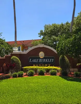 a sign for the lake berkeley entrance to a building at Casa Maria- A piece of Heaven in Kissimmee