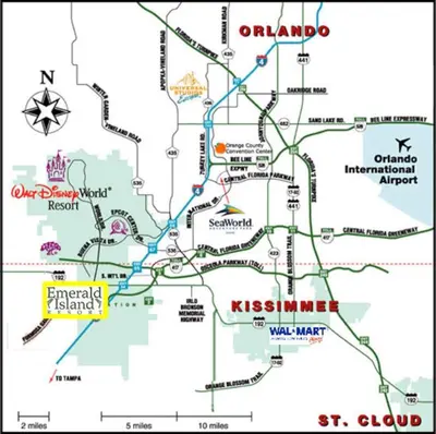 a map of the city of nashville and its vicinity at Lakefront 6BR Resort Pool Home Near Disney World in Kissimmee