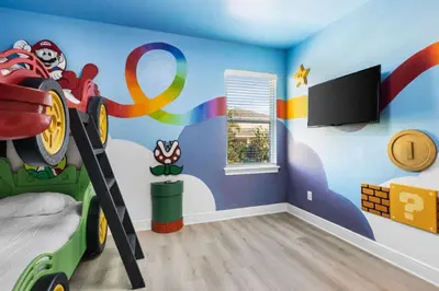 a childs room with a cartoon themed bedroom at Fantastic 6BR Themed Encore Home in Orlando