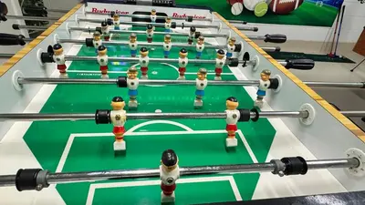 a group of snooker tables with balls on them at Sunny Oaks Poolside, pool spa games,4m to Disney in Orlando