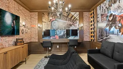 a living room with a couch and a table at Upstay Spacious 3BR Home w Patio Vista Cay Resort in Orlando