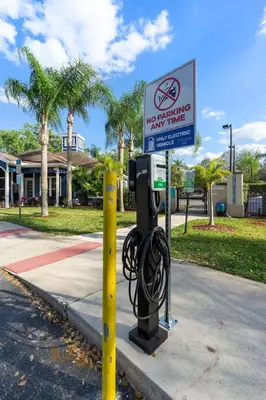 a no smoking parking meter with a no smoking parking time sign at Amazing 3Bdr House near Disney 16106 in Kissimmee