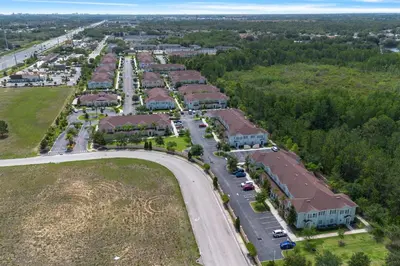 an overhead view of a road with a group of houses at Amzing location 3BDR House - 8980 in Kissimmee