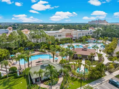 an aerial view of the pool at the resort at 4862 Cayview Avenue 408 in Orlando