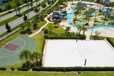 an overhead view of a basketball court at a resort at 4826 LL - Storey Lake Dream 4BR Pool Home Near Disney in Kissimmee