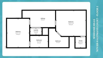 a black and white floor plan of aominium at SKC7679 Windsor Hills Resort Vacation Townhome - includes resort clubhouse amenity access in Orlando