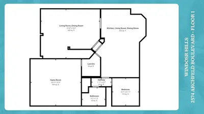 a rendering of a floor plan of a house at AF2574-Windsor Hills Resort Vacation Home in Orlando