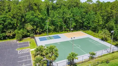 an overhead view of a basketball court at Aqua Azul Oasis in Kissimmee-minutes from Disney in Kissimmee