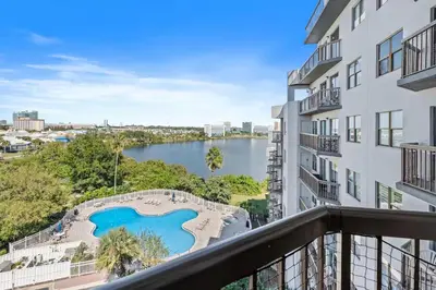 a view of a river from a balcony of a building at 2701 Enclave Condo near Univesal-Lakeview in Orlando
