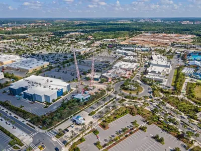 an aerial view of a large city with buildings at Get Happy in Orlando