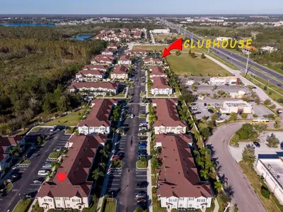 an aerial view of a parking lot at Moana's Hut - Miles from World's Best Theme Parks in Kissimmee
