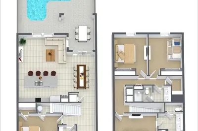 two views of a floor plan at 4 Bedrooms - 3 Bathrooms - Storey Lake 4818Ml in Kissimmee