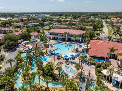 an aerial view of a water park at Spacious Home in FantasyWorld in Kissimmee