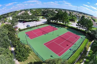 an overhead view of two tennis courts on a park at Perfect Disney Resort Condo in Kissimmee