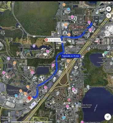 a map of the proposed improvements to the freeway at Condo near Disney Springs-Free shuttle to Parks in Orlando