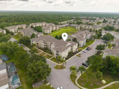 an aerial view of a residential neighborhood with houses at Last Minute Disney Luxury Condo with Balcony. Book Now WP77 in Orlando