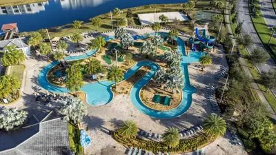 an aerial view of a pool at a resort at Private Pool 4BR Home in Orlando in Kissimmee