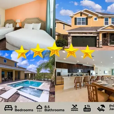 Luxury 9-Bedroom Villa with Pool Near Disney