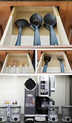 a set of four pictures of a kitchen utensils at LUX Waterfront Disney Vacation Home with Private Pool, Spa, Soft Serve Ice Cream Maker, Game Room, Ensuites, & More! Sleeps 24! in Kissimmee
