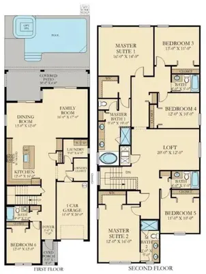 a floor plan of a house at Luxe Lakeview Private Pool SPA 10 Min Disney in Kissimmee
