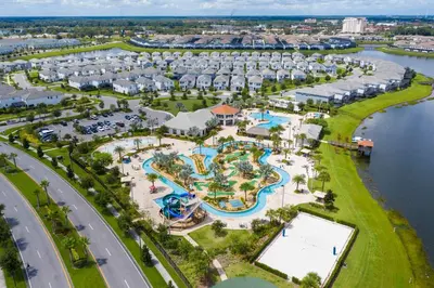 an aerial view of the water park at the resort at Elegant 2BR in Storey Lake Top Location in Kissimmee